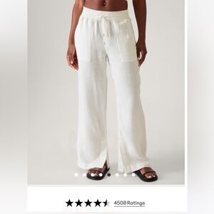 Athleta wide leg linen pants - white M